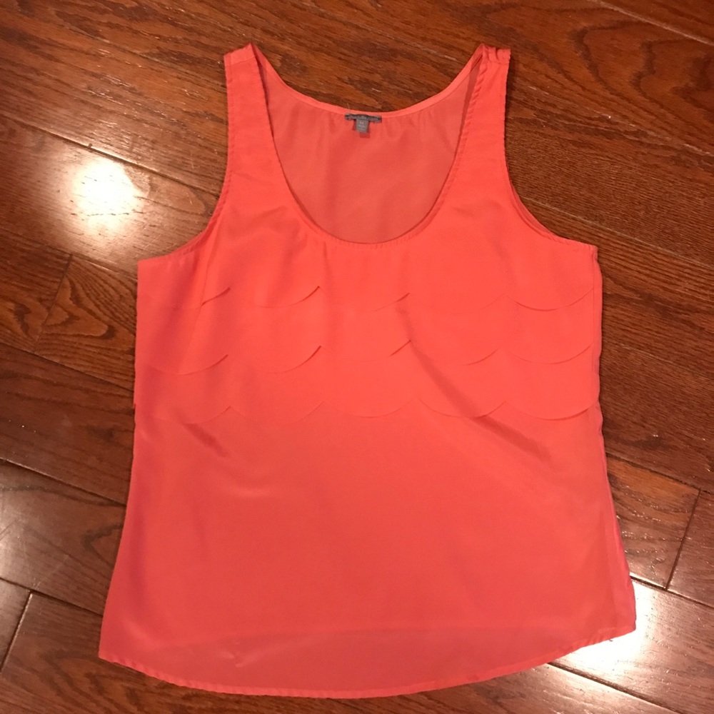 Salmon scalloped blouse